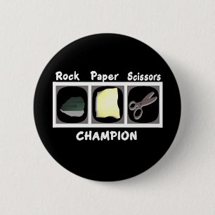 Rock Paper Scissors Champion 6 Cm Round Badge