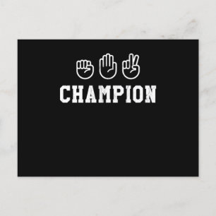 Rock Paper Scissors Champion Hand Sign Champ Print Postcard