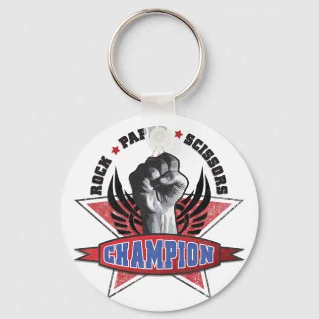 Rock, Paper, Scissors Champion Key Ring (Front)