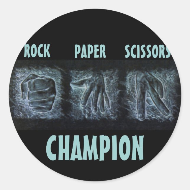 Rock Paper Scissors Classic Round Sticker (Front)
