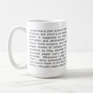 Rock Paper Scissors Debate FunnyMug Coffee Mug