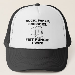 Rock Paper Scissors Fist Punch Funny Ball Cap Hat