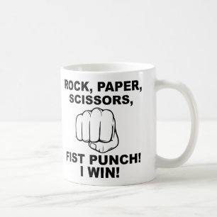 Rock Paper Scissors Fist Punch Funny Mug