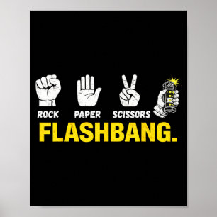 Rock paper scissors flashbang gamer meme for fans poster