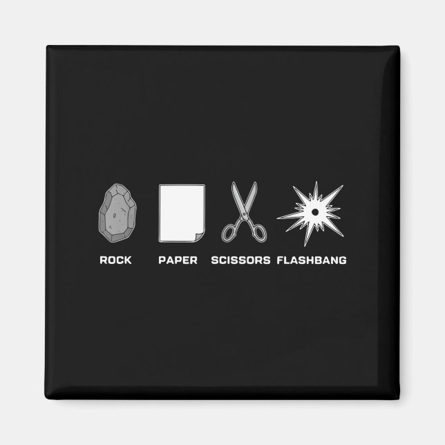 Rock paper scissors flashbang gamer meme funny magnet (Front)