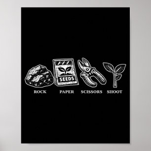 Rock Paper Scissors Funny Gardening Mother or Poster