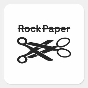 Rock Paper Scissors Funny Lesbian Theme Square Sticker