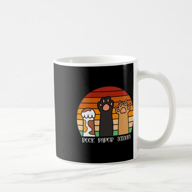 Rock Paper Scissors Game Kitten Lover Animal Paws  Coffee Mug (Right)