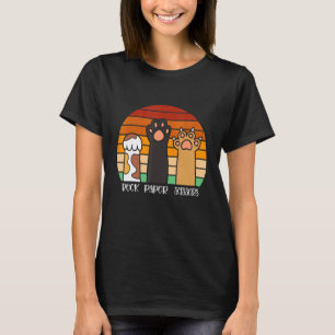 Rock Paper Scissors Game Kitten Lover Animal Paws T-Shirt