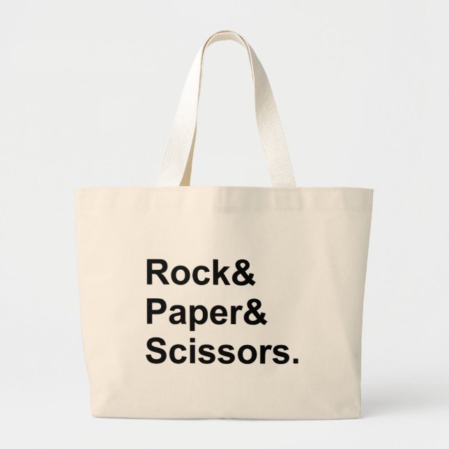 Rock Paper Scissors | Game of Chance Large Tote Bag (Front)