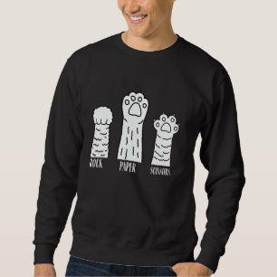Rock Paper Scissors Hand Game Cute Cat Paw Funny C Sweatshirt