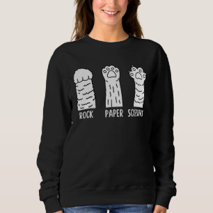 Rock Paper Scissors Hand Game Cute Paw Funny Cat Sweatshirt