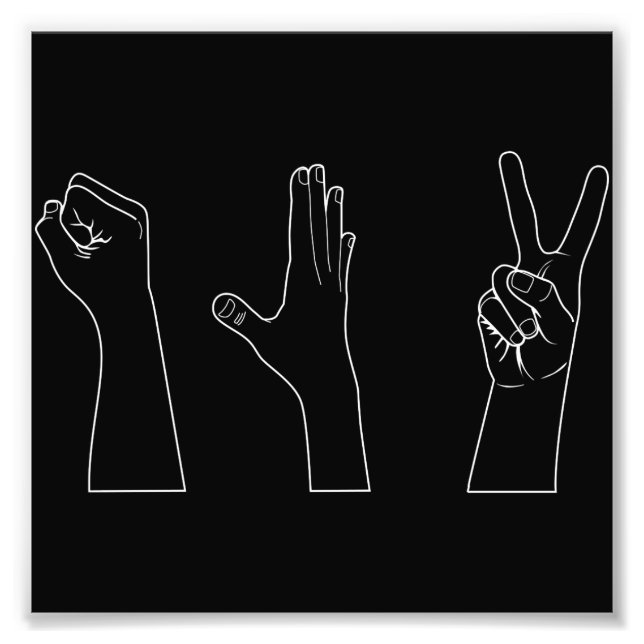 Rock Paper Scissors Hands Photo Print (Front)