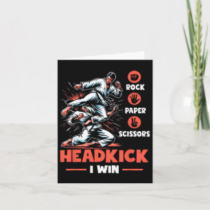 Rock Paper Scissors Headkick Win Funny Taekwondo K Card