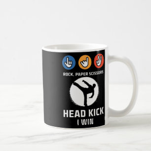 Rock Paper Scissors Headkick Win Funny Taekwondo K Coffee Mug