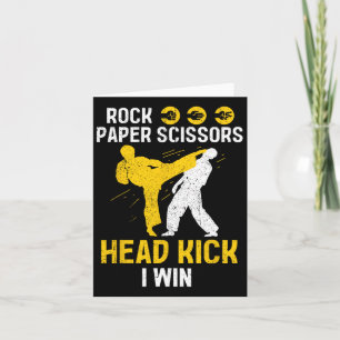 Rock Paper Scissors Headkick Win - Taekwondo Karat Card