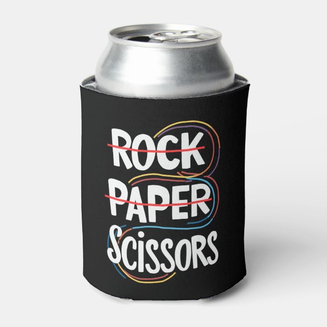 Rock Paper Scissors Lesbian Funny Gay Pride LGBT Can Cooler (Can Front)