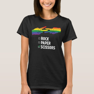 Rock Paper Scissors Lesbian LGBTQ Valentine's Day T-Shirt