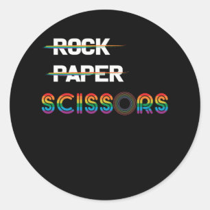Rock Paper Scissors Lesbian Pride Classic Round Sticker