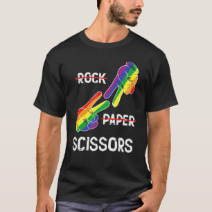 Rock Paper Scissors Lesbian Pride Rainbow Lgbt Q P T-Shirt