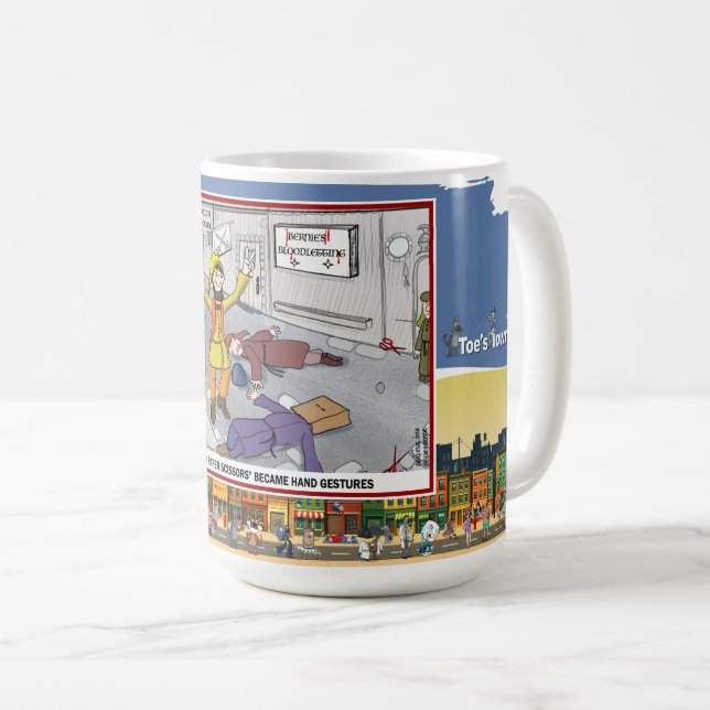 Rock Paper Scissors | Literal Wordplay Classic Coffee Mug (Front Right)