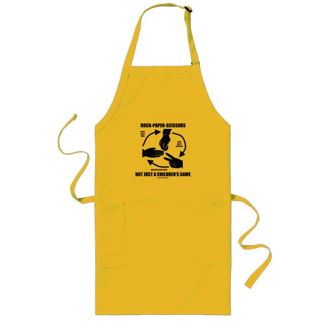 Rock-Paper-Scissors Not Just A Children's Game Long Apron (Front)