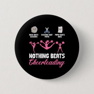 Rock Paper Scissors Nothing Beats Cheerleading _1 6 Cm Round Badge