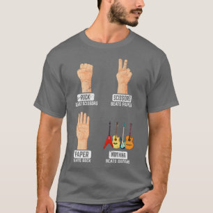 Rock Paper Scissors Nothing Beats Guitars Funny Gu T-Shirt