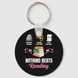 Rock Paper Scissors Nothing Beats Reading Key Ring