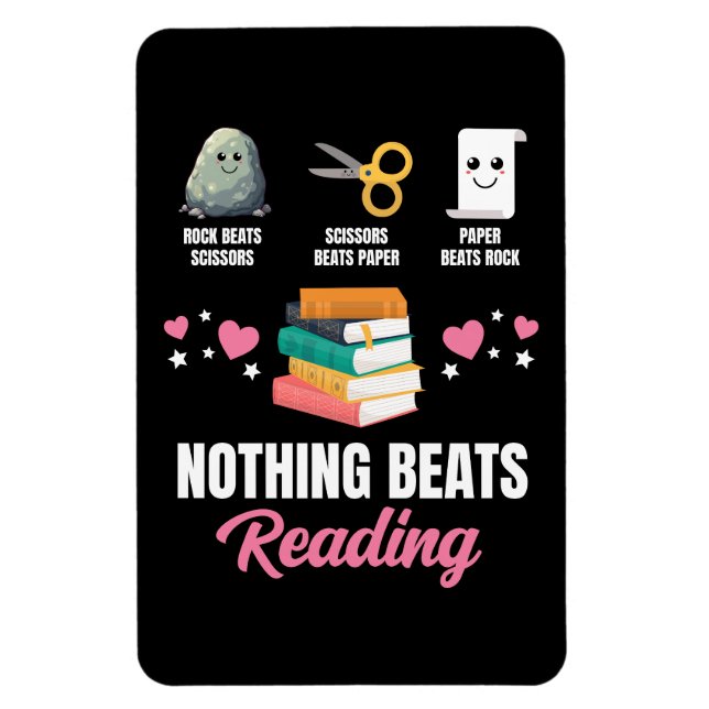 Rock Paper Scissors Nothing Beats Reading Magnet (Vertical)