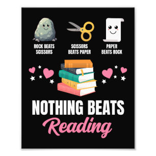 Rock Paper Scissors Nothing Beats Reading Photo Print