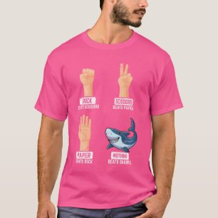 Rock Paper Scissors Nothing Beats Sharks Funny Sha T-Shirt