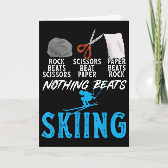 Rock Paper Scissors Nothing Beats Skiing _1  Card (Front)