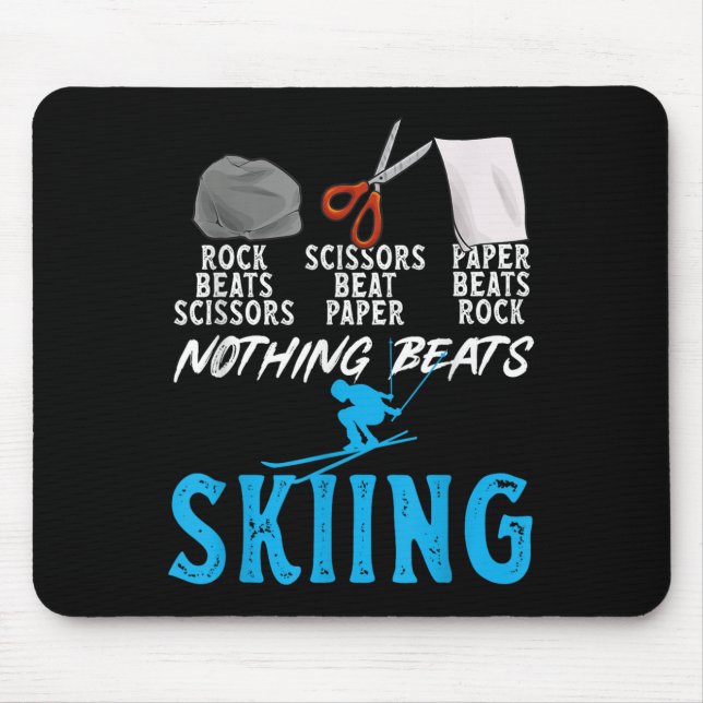 Rock Paper Scissors Nothing Beats Skiing _1  Mouse Mat (Front)