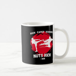 Rock Paper Scissors Nuts Kick Win Funny Taekwondo  Coffee Mug