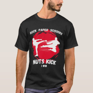 Rock Paper Scissors Nuts Kick Win Funny Taekwondo  T-Shirt