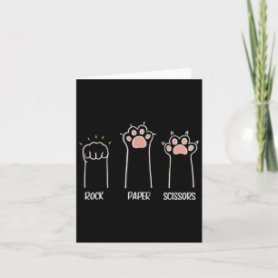 Rock Paper Scissors Paw Cute Cat Animal Game Card