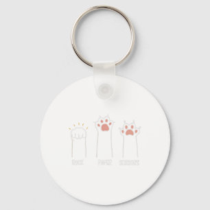 Rock Paper Scissors Paw Cute Cat Animal Game  Key Ring