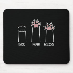 Rock Paper Scissors Paw Game Cat Love Pet Enthusia Mouse Mat