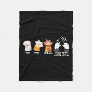 Rock Paper Scissors Razor Tipped Murder Mittens Fu Fleece Blanket