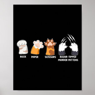Rock Paper Scissors Razor Tipped Murder Mittens Fu Poster