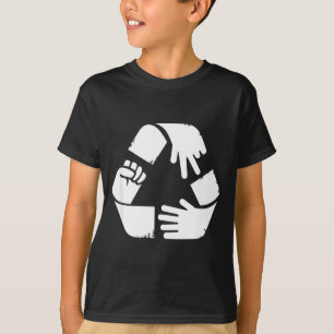 Rock paper scissors recycling symbol funny hand T-Shirt