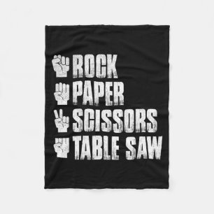 Rock Paper Scissors Table Saw Funny Halloween Fleece Blanket