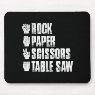 Rock Paper Scissors Table Saw Funny Halloween Mouse Mat