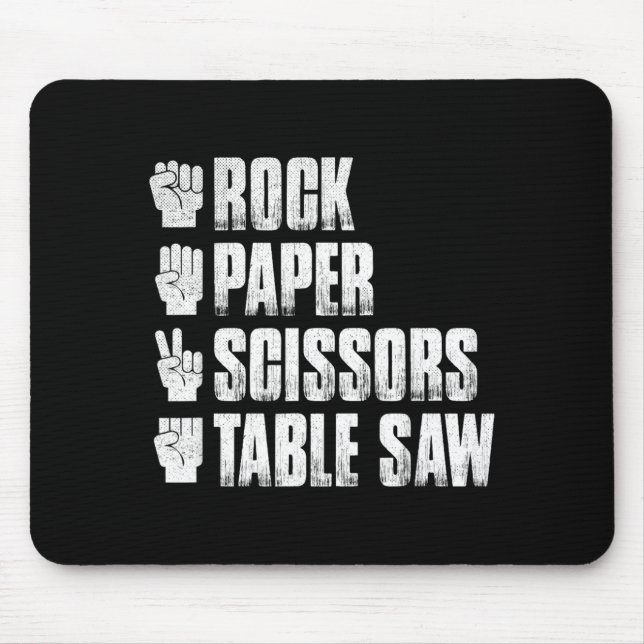 Rock Paper Scissors Table Saw Funny Halloween Mouse Mat (Front)