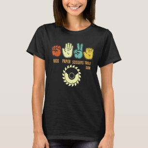 Rock Paper Scissors Table Saw Woodworking Carpent T-Shirt