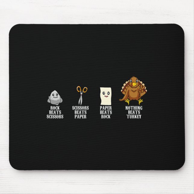 Rock Paper Scissors Thanksgiving Day Turkey Fall A Mouse Mat (Front)