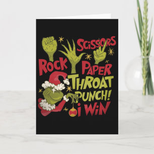 Rock Paper Scissors Throat Punch I Win Funny Chris Card