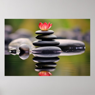 Rock Pebble Forest Tranquil Peaceful Poster