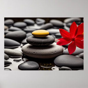 Rock Pebble Sand Tranquil Peaceful Poster